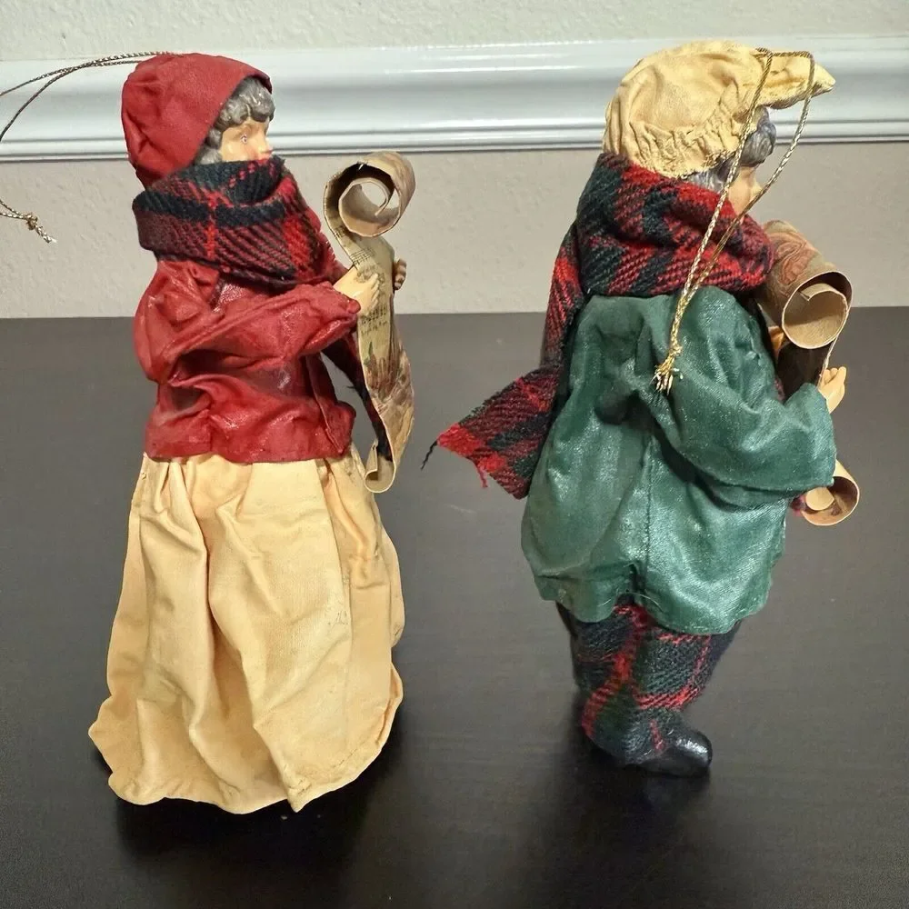 Vintage‎ SANTA'S WORLD Kurt Adler CAROLER FAMILY Paper Mache Dolls Christmas